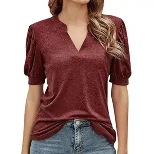 Women's 2023 V-Neck Zipper T-Shirt Orange — feature 13