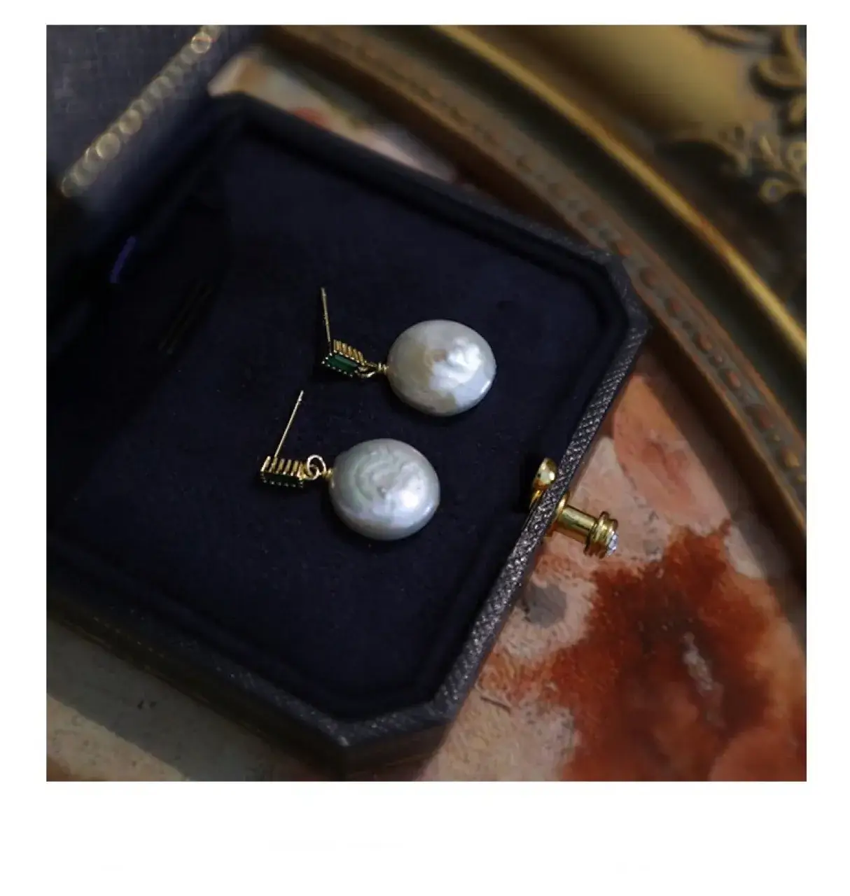 Natural Baroque Pearl Earrings Women's Gold Plated — feature 10
