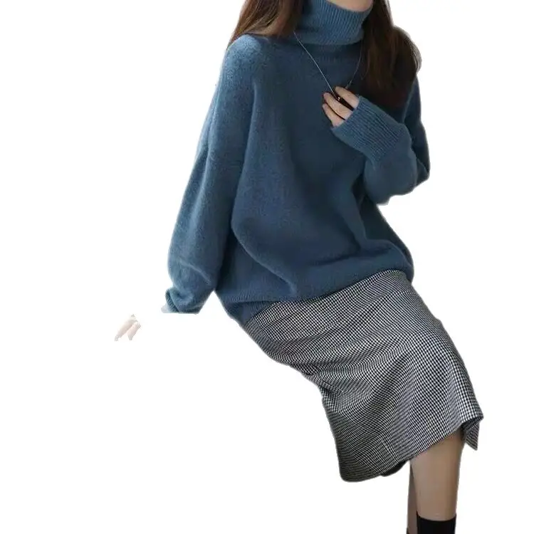 Women's Turtleneck Loose Knit Outerwear Autumn Winter 2024 - Image 12
