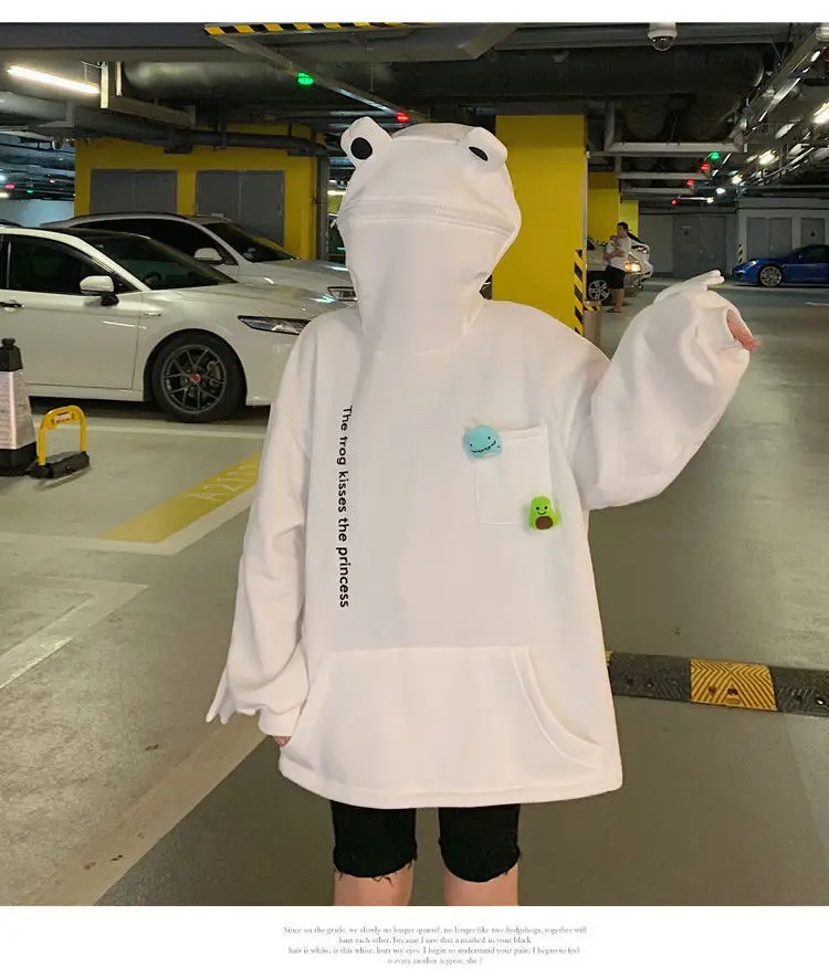 Women Korean Hoodie Set Green White Fleece Lined — feature 22