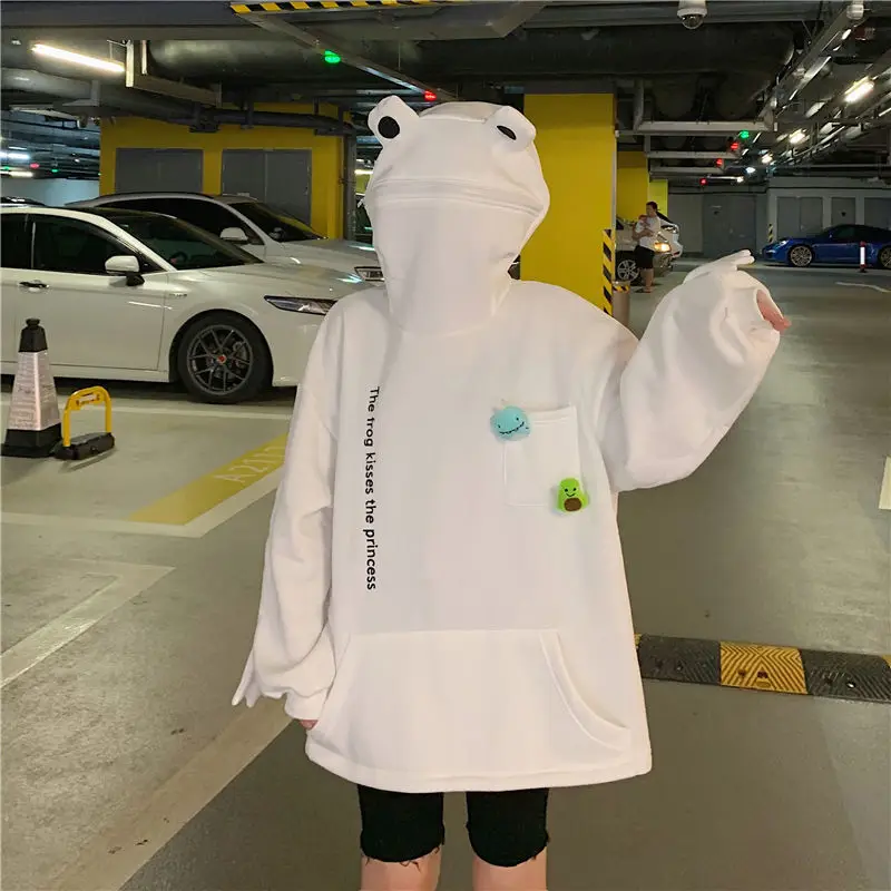 Women Korean Hoodie Set Green White Fleece Lined — feature 36