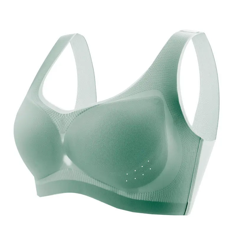Ultra-Thin Ice Silk beautiful back large size seamless underwear without steel ring gathered bra sports vest women's breast