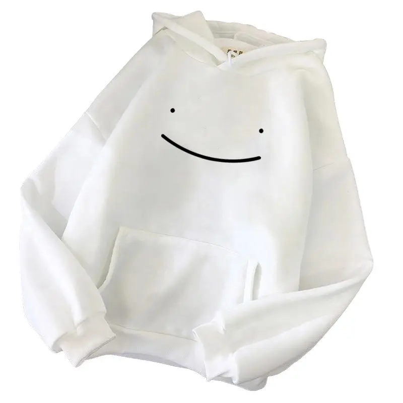 Green Fleece Hoodie with Fake Smile Design for Women