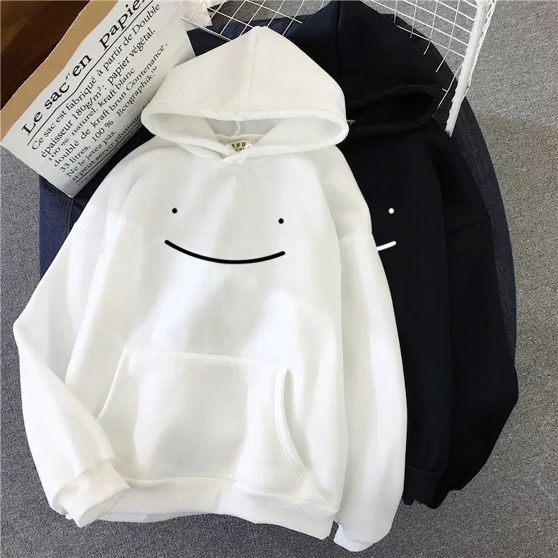 Green Fleece Hoodie with Fake Smile Design for Women — feature 2