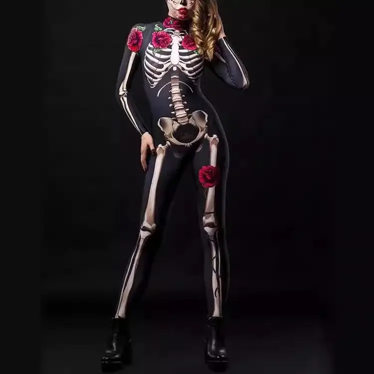 2021 Halloween Skeleton Print Jumpsuit for Kids