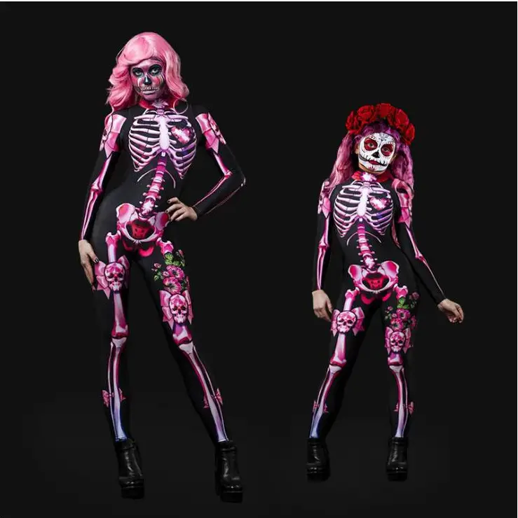 2021 Halloween Skeleton Print Jumpsuit for Kids