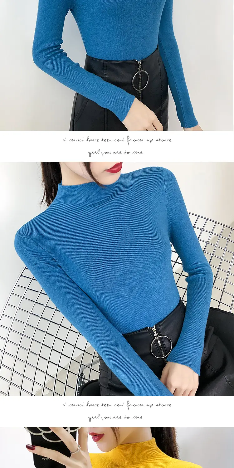 Women's Half Turtleneck Knitwear Long Sleeve Top — feature 19