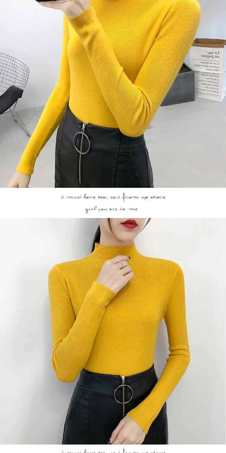 Women's Half Turtleneck Knitwear Long Sleeve Top — feature 20