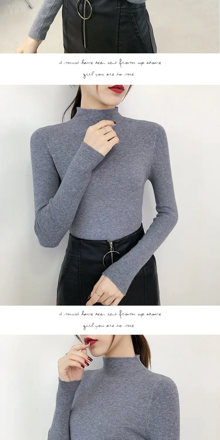 Women's Half Turtleneck Knitwear Long Sleeve Top — feature 22
