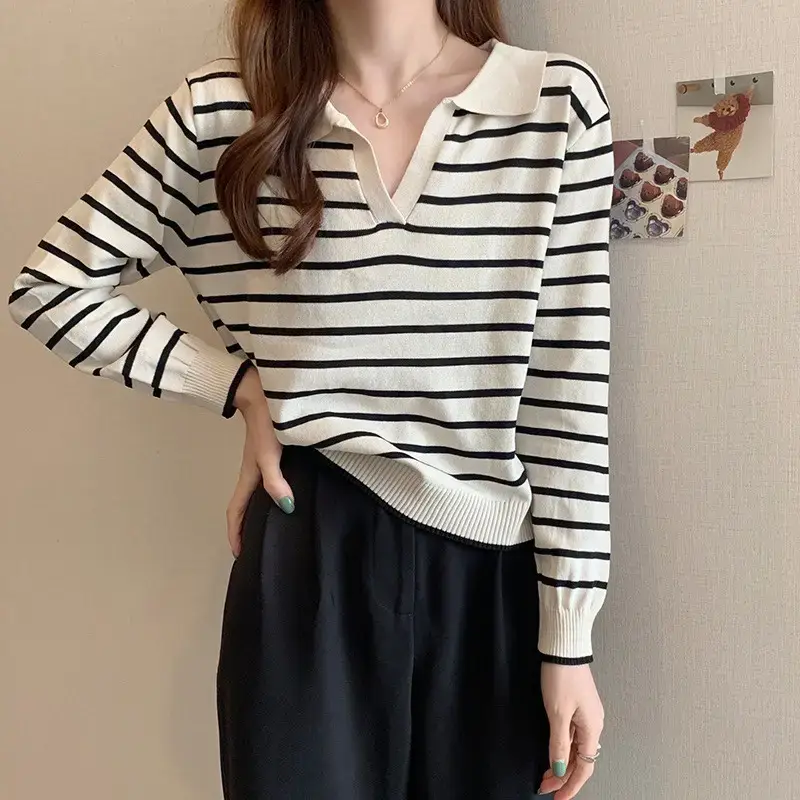 Korean Style Long Sleeve Knitwear Set for Women - Image 4