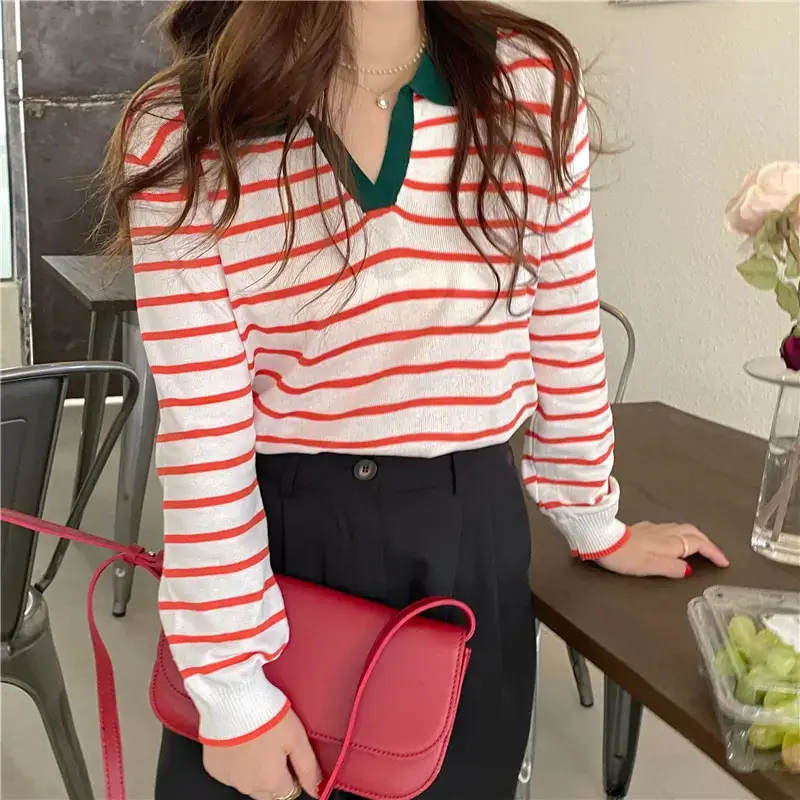 Korean Style Long Sleeve Knitwear Set for Women - Image 2