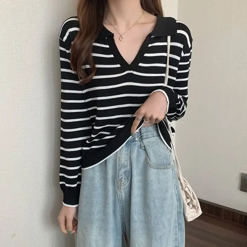 Korean Style Long Sleeve Knitwear Set for Women - Image 3
