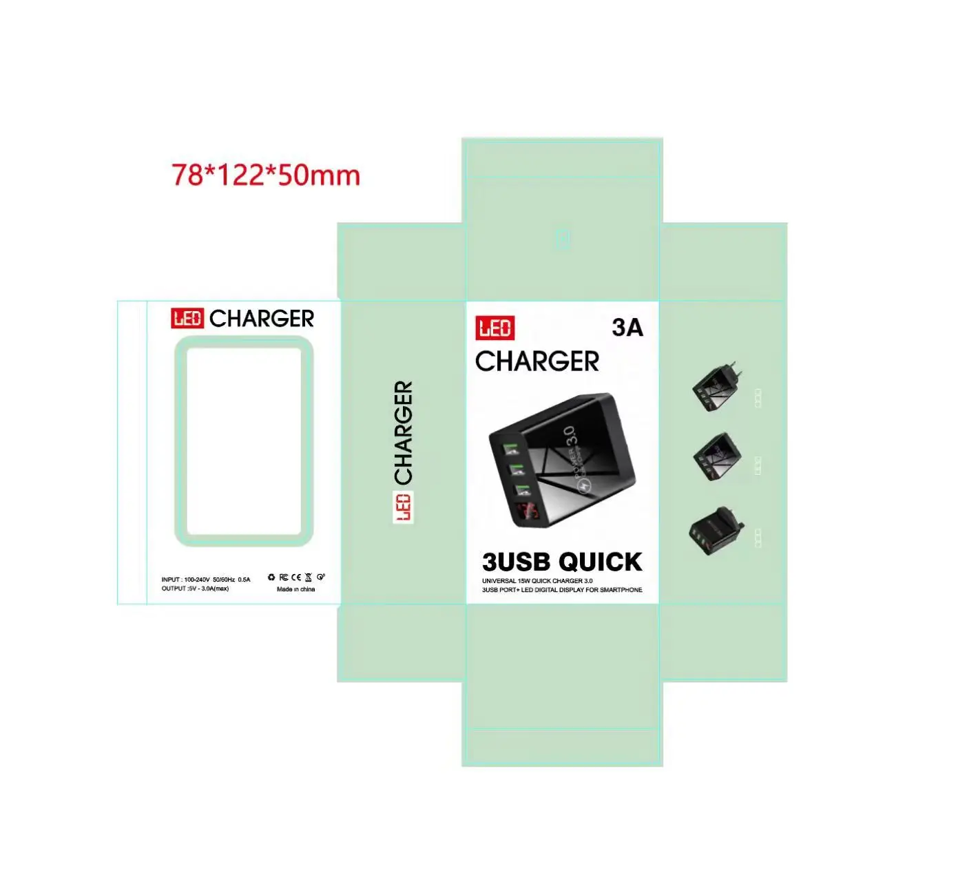 3.1A USB Charger with Fixed Display for Travel & Home Use - Image 7