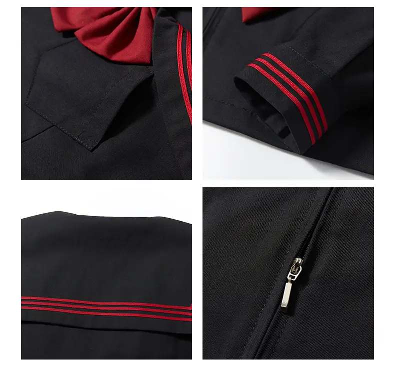 Black Pleated School Skirt 65cm Factory — feature 12