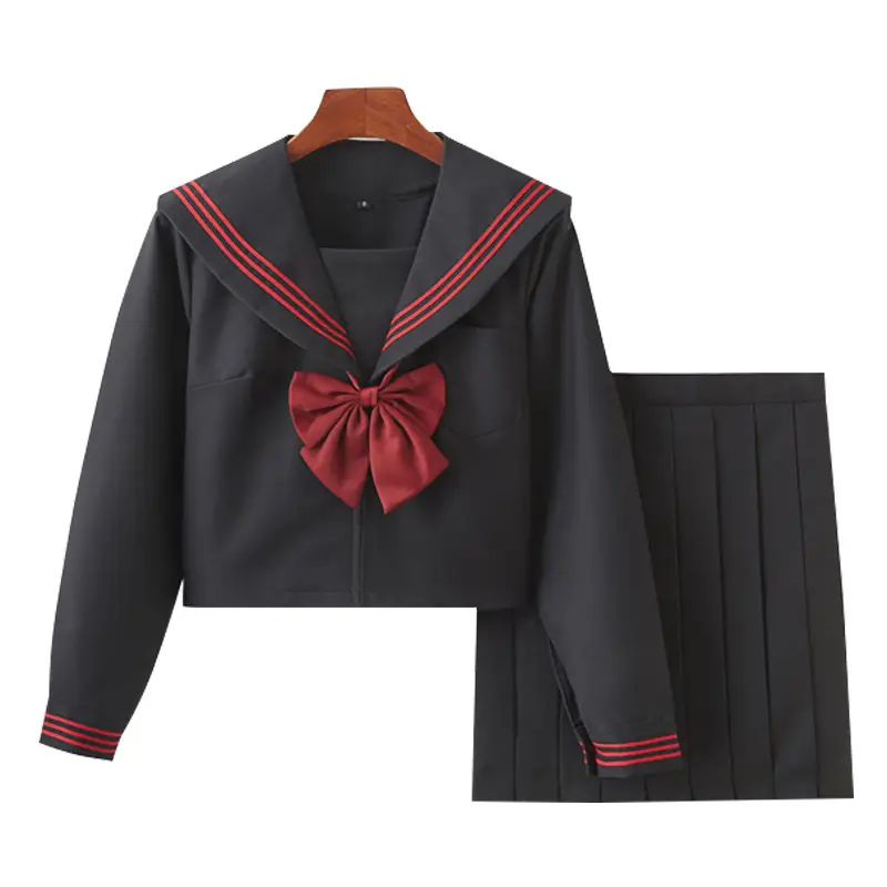 Black Pleated School Skirt 65cm Factory - Image 5