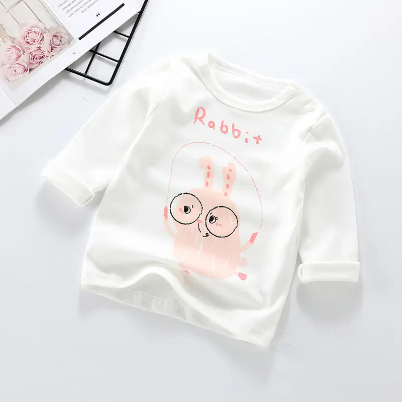 Baby Cotton Rabbit Sun Print T-Shirt White - Image 9