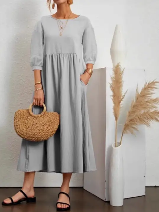 2025 Cross-Border Dress with Lantern Sleeve A-Line - Image 13