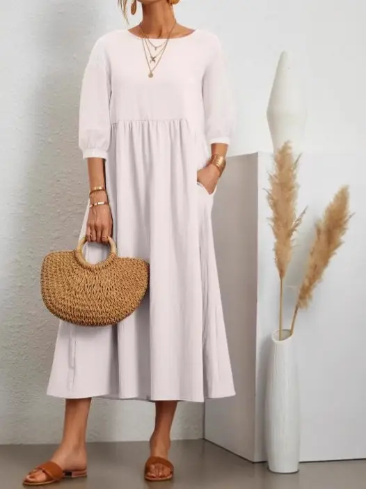 2025 Cross-Border Dress with Lantern Sleeve A-Line - Image 14