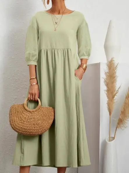 2025 Cross-Border Dress with Lantern Sleeve A-Line - Image 16