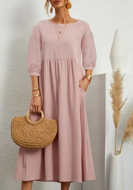 2025 Cross-Border Dress with Lantern Sleeve A-Line - Image 2
