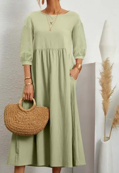 2025 Cross-Border Dress with Lantern Sleeve A-Line - Image 5