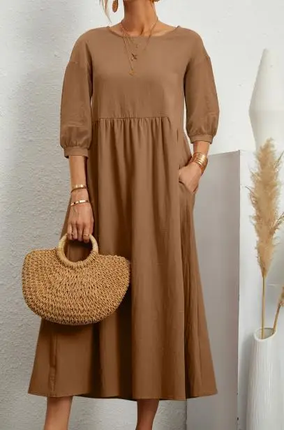 2025 Cross-Border Dress with Lantern Sleeve A-Line - Image 6