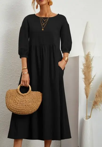 2025 Cross-Border Dress with Lantern Sleeve A-Line - Image 8