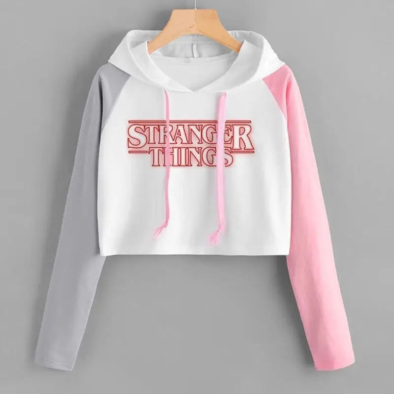 Women's White Pink Hooded Sweatshirt with Letter Print - Image 31