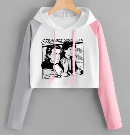 Women's White Pink Hooded Sweatshirt with Letter Print - Image 20