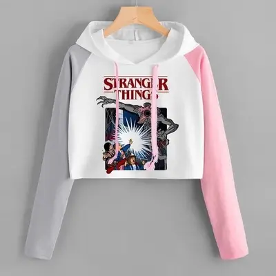 Women's White Pink Hooded Sweatshirt with Letter Print - Image 22