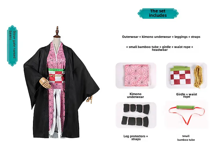 In-Stock Demon Slayer Cosplay Dress Tanjiro Nezuko Zenitsu Hashibira - Image 3