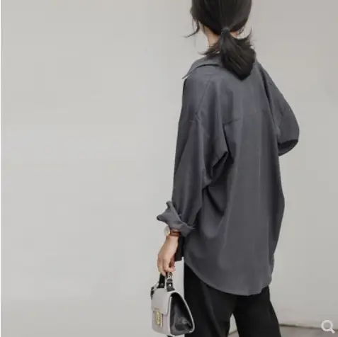 2026 Cool Vintage Gray Textured Shirt for Women — feature 2