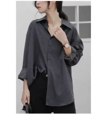2026 Cool Vintage Gray Textured Shirt for Women — feature 5