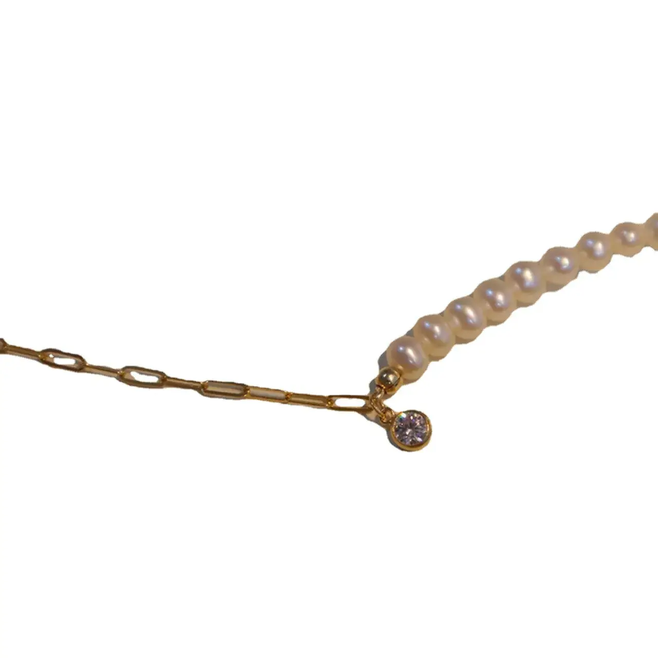 Women's Trendy Pearl & Diamond Bracelet Gold 14K - Image 6