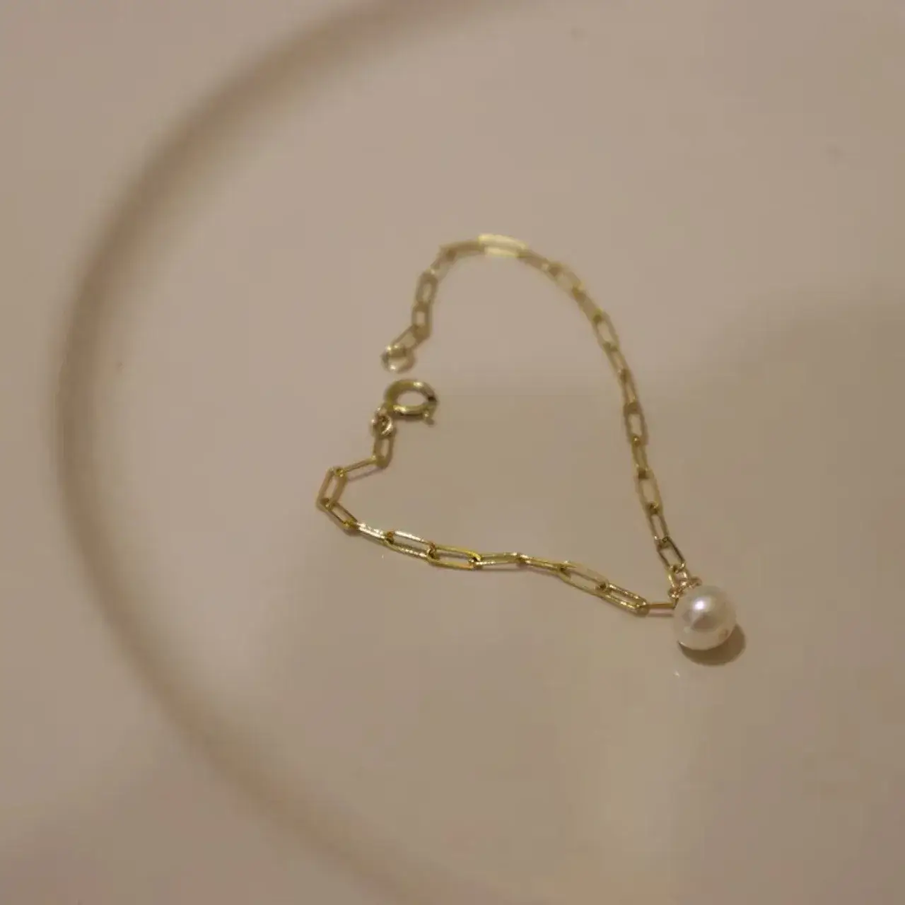 Women's Trendy Pearl & Diamond Bracelet Gold 14K - Image 2