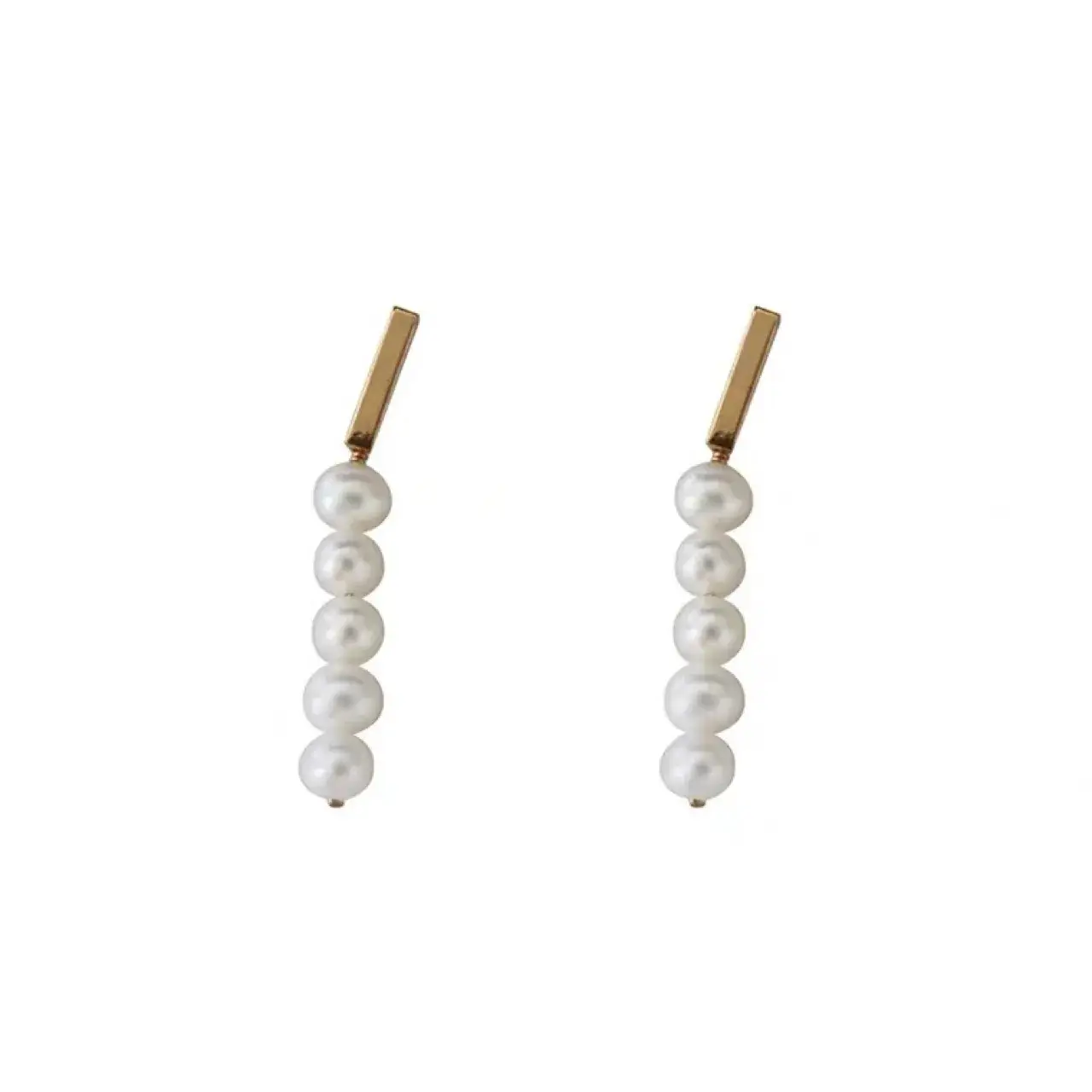 Minimalist Pearl Earrings Gold Plated 925 Silver