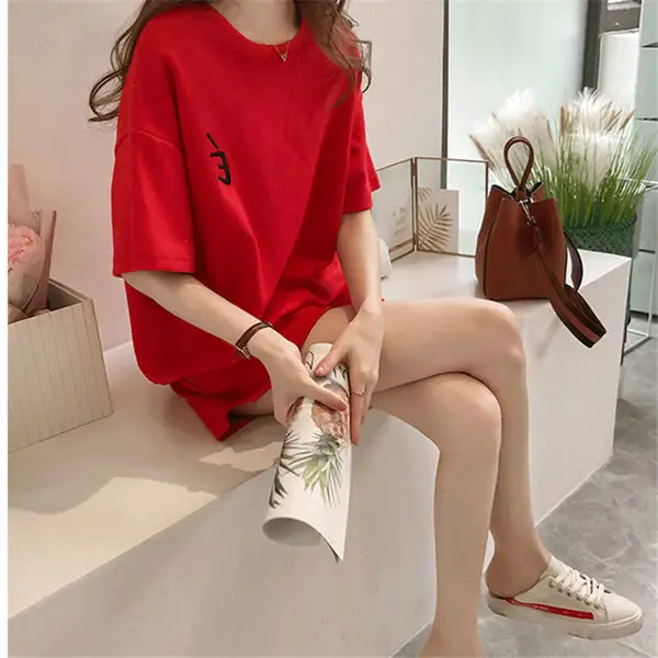 Women Pink Loose Two-Piece Summer Sports Suit - Image 6