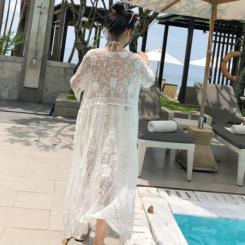 White Lace 3-Piece Hot Spring Beach Set for Women - Image 28