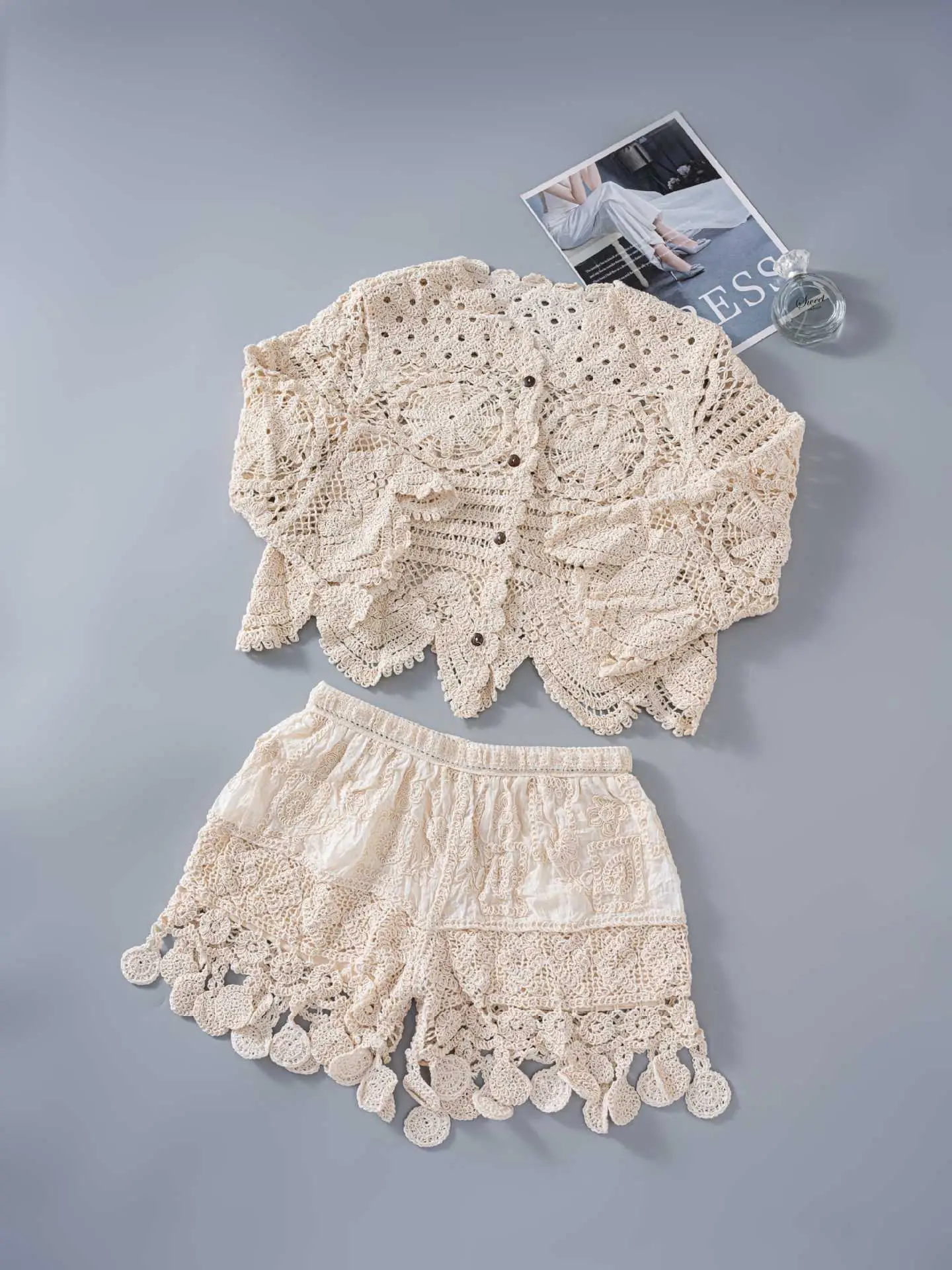 White Lace 3-Piece Hot Spring Beach Set for Women - Image 24