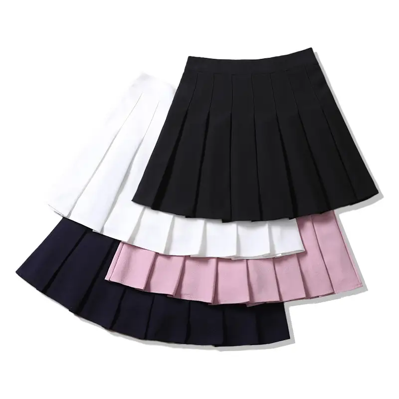 Orange Elastic Waist Pleated Skirt for Women - Image 47