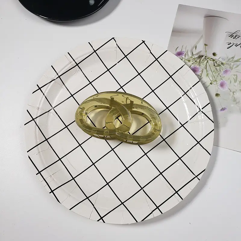 Retro Brown Shark Clip All-Match Oval Double Loop Bagel Medium Hair Grab Clip