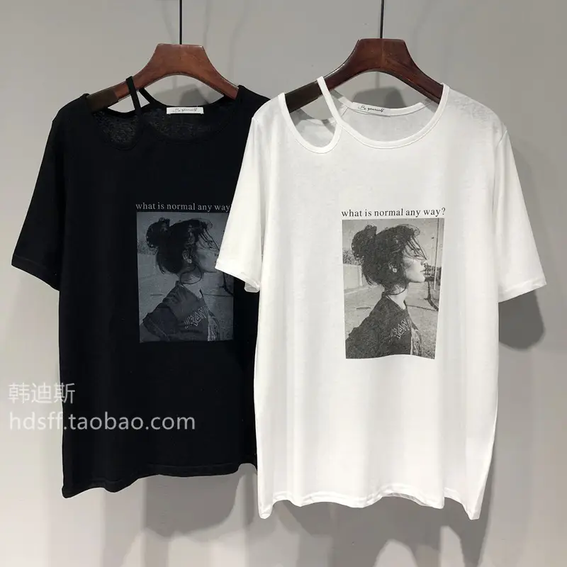 Women 2026 Black Graphic T-Shirt Short Sleeve