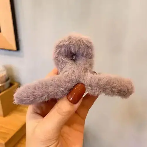 Autumn Winter Plush Hair Clip Rabbit Headpin Korean Girl's Gentle Grab - Image 4