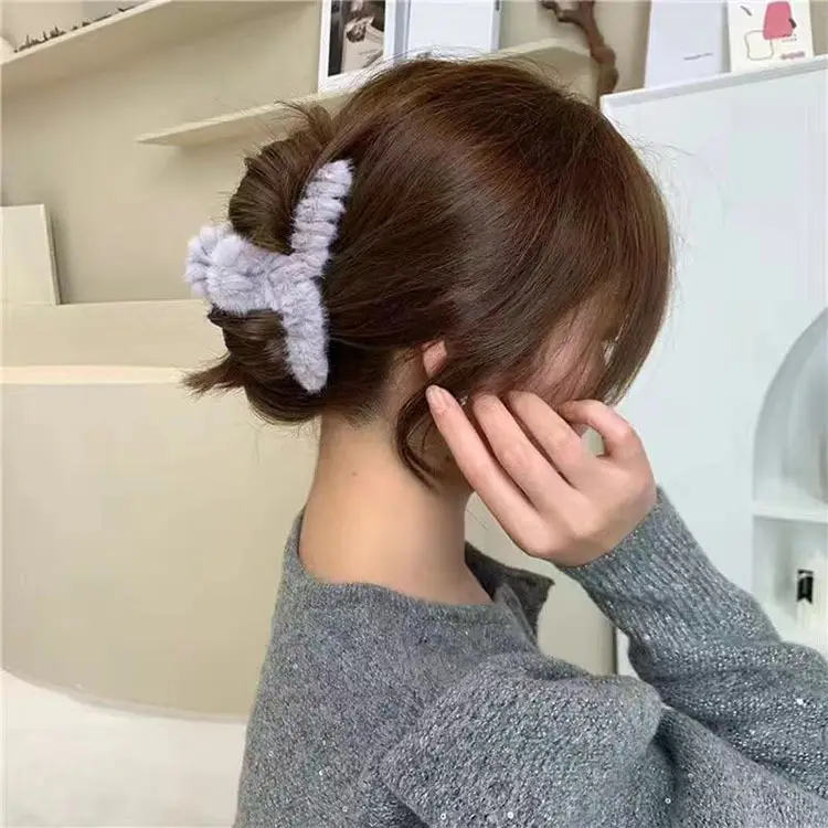 Autumn Winter Plush Hair Clip Rabbit Headpin Korean Girl's Gentle Grab - Image 9