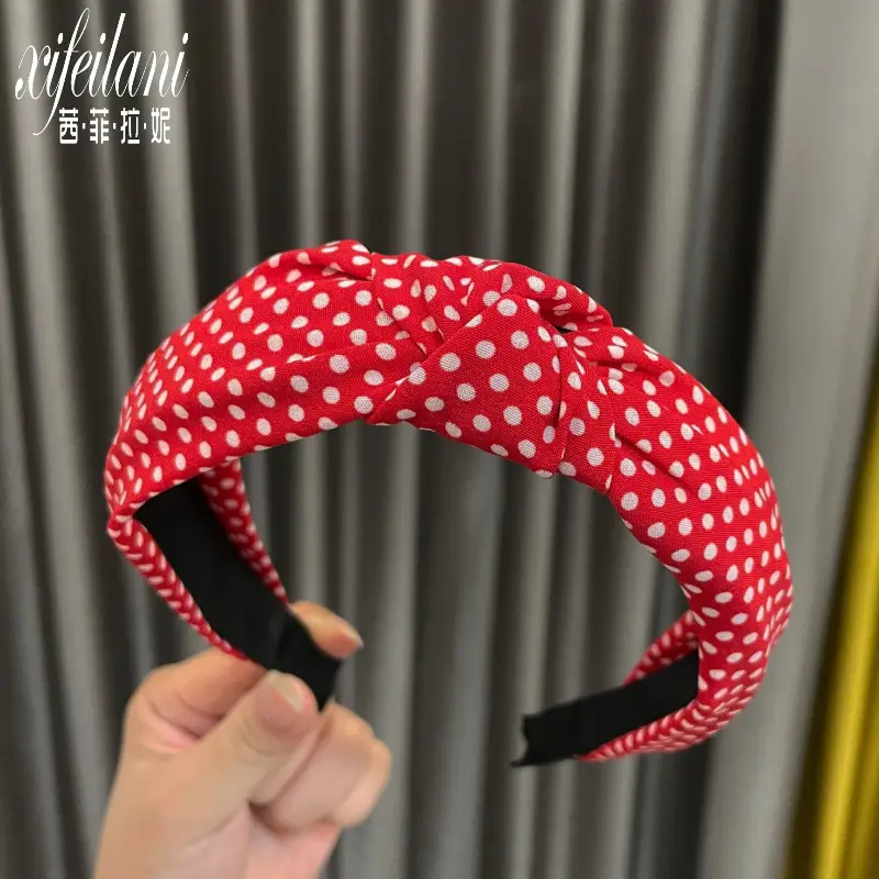 South Korea Dongdaemun Polka Dot Headband for Girls - Image 2