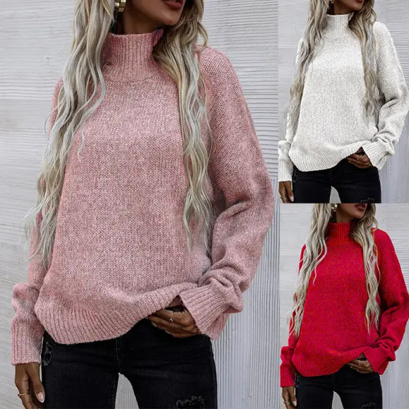 2026 V-Neck Knitted Women's Sweater Beige — feature 26