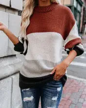 2026 V-Neck Knitted Women's Sweater Beige — feature 50