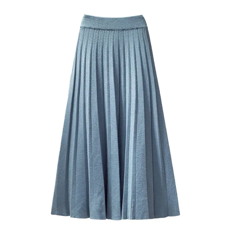 Women's Knitted High Waist Pleated Skirt Winter Warm - Image 10