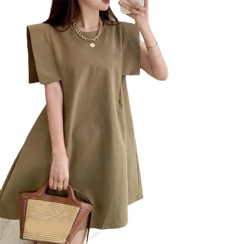 Women's Sleeveless A-Line Dress Olive Green 2024 - Image 8