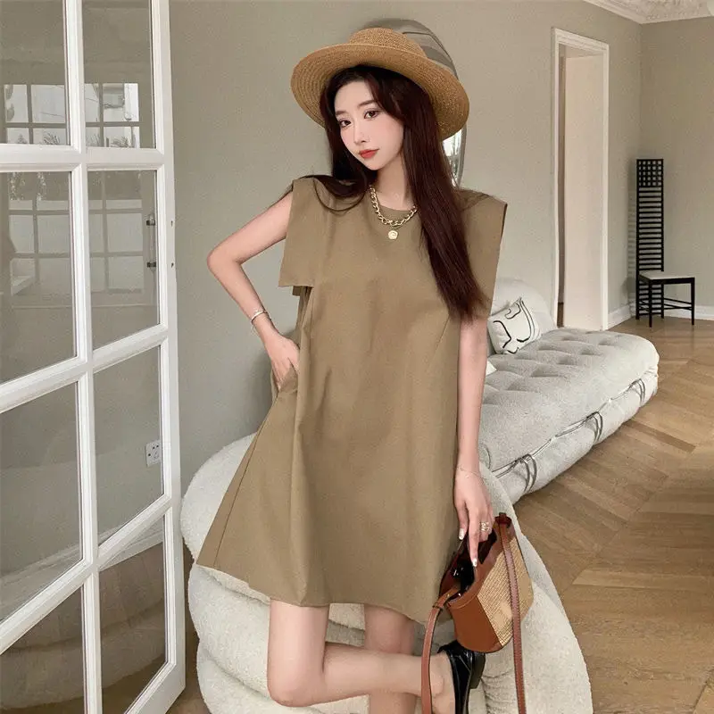Women's Sleeveless A-Line Dress Olive Green 2024 — feature 12